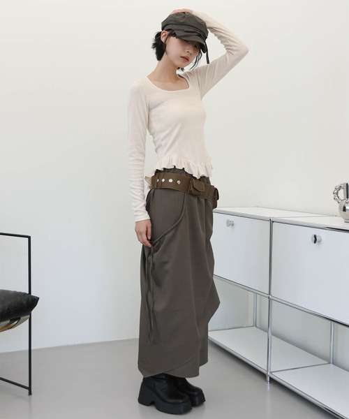 UNE MANSION（ユヌマンション）の「【ストリングで自由にアレンジ可能】リボンハンチングベレー帽（ハンチング/ベレー帽・レディース・アイボリー/ブラック/チャコール・ONE SIZE）」の9枚目の写真