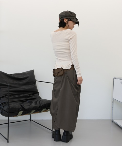 UNE MANSION（ユヌマンション）の「【ストリングで自由にアレンジ可能】リボンハンチングベレー帽（ハンチング/ベレー帽・レディース・アイボリー/ブラック/チャコール・ONE SIZE）」の10枚目の写真