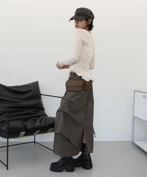 UNE MANSION（ユヌマンション）の「【ストリングで自由にアレンジ可能】リボンハンチングベレー帽（ハンチング/ベレー帽・レディース・アイボリー/ブラック/チャコール・ONE SIZE）」の7枚目の写真