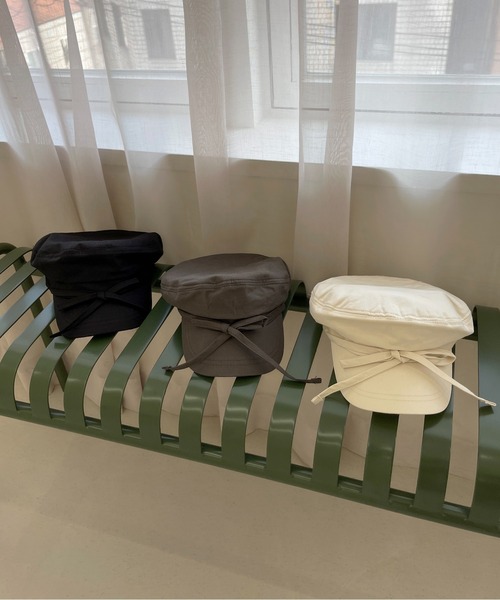 UNE MANSION（ユヌマンション）の「【ストリングで自由にアレンジ可能】リボンハンチングベレー帽（ハンチング/ベレー帽・レディース・アイボリー/ブラック/チャコール・ONE SIZE）」の11枚目の写真