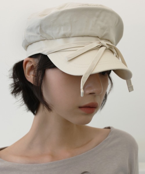 UNE MANSION（ユヌマンション）の「【ストリングで自由にアレンジ可能】リボンハンチングベレー帽（ハンチング/ベレー帽・レディース・アイボリー/ブラック/チャコール・ONE SIZE）」の12枚目の写真