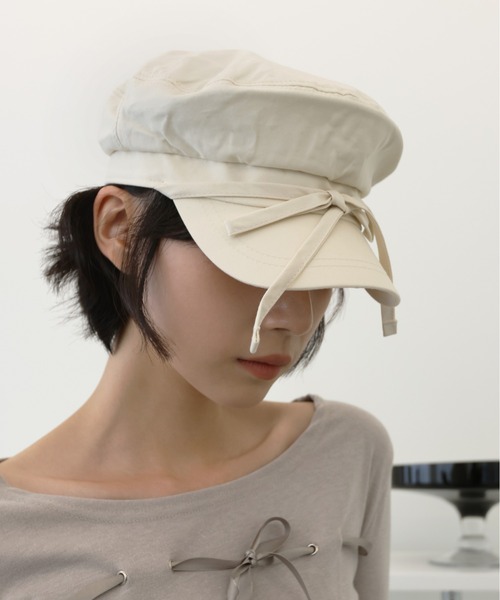 UNE MANSION（ユヌマンション）の「【ストリングで自由にアレンジ可能】リボンハンチングベレー帽（ハンチング/ベレー帽・レディース・アイボリー/ブラック/チャコール・ONE SIZE）」の15枚目の写真