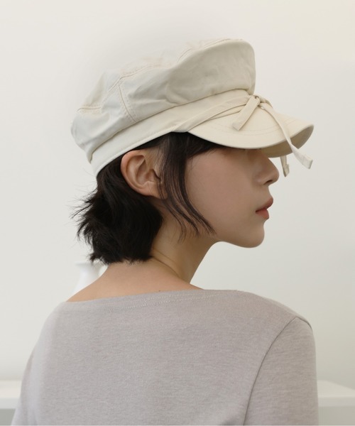 UNE MANSION（ユヌマンション）の「【ストリングで自由にアレンジ可能】リボンハンチングベレー帽（ハンチング/ベレー帽・レディース・アイボリー/ブラック/チャコール・ONE SIZE）」の16枚目の写真