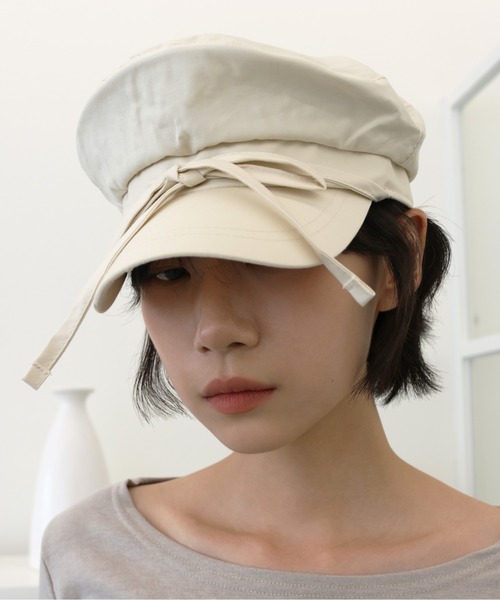 UNE MANSION（ユヌマンション）の「【ストリングで自由にアレンジ可能】リボンハンチングベレー帽（ハンチング/ベレー帽・レディース・アイボリー/ブラック/チャコール・ONE SIZE）」の19枚目の写真