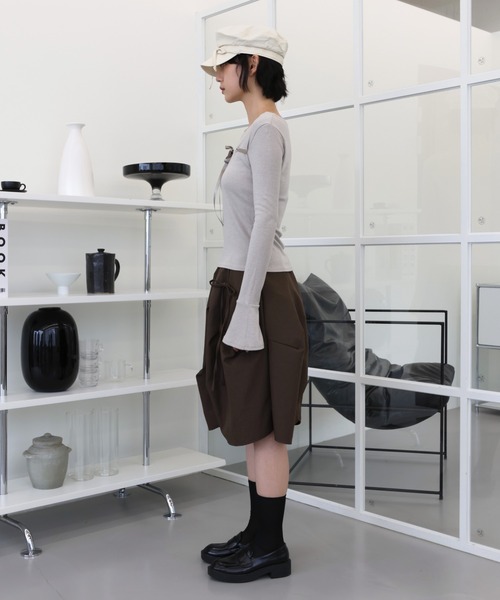 UNE MANSION（ユヌマンション）の「【ストリングで自由にアレンジ可能】リボンハンチングベレー帽（ハンチング/ベレー帽・レディース・アイボリー/ブラック/チャコール・ONE SIZE）」の21枚目の写真