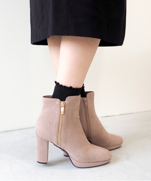 【セール】厚底ラインストーンブーツ 8890885(ブーツ)|byあしながおじさん(バイアシナガオジサン)