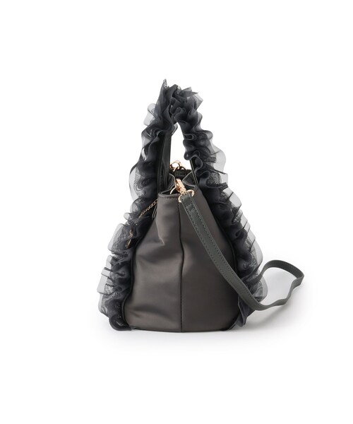 index（インデックス）の「2WAYフリルショルダーバッグ（ショルダーバッグ・レディース・ブラック/ベージュ系その他7/チャコールグレー・00）」の15枚目の写真