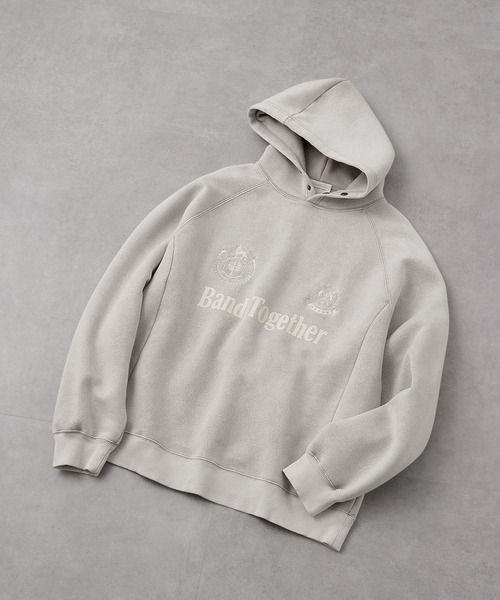 EMMA CLOTHES（エマクローズ）の「ヴィンテージライクケミカルウォッシュ ゲームハイネックパーカー（パーカー・メンズ・ブラック/グレイッシュベージュ/ブラウン・M/L）」の8枚目の写真