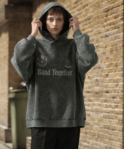 EMMA CLOTHES（エマクローズ）の「ヴィンテージライクケミカルウォッシュ ゲームハイネックパーカー（パーカー・メンズ・ブラック/グレイッシュベージュ/ブラウン・M/L）」の20枚目の写真