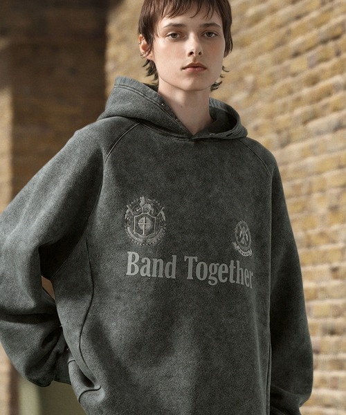 EMMA CLOTHES（エマクローズ）の「ヴィンテージライクケミカルウォッシュ ゲームハイネックパーカー（パーカー・メンズ・ブラック/グレイッシュベージュ/ブラウン・M/L）」の16枚目の写真