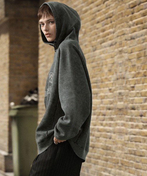 EMMA CLOTHES（エマクローズ）の「ヴィンテージライクケミカルウォッシュ ゲームハイネックパーカー（パーカー・メンズ・ブラック/グレイッシュベージュ/ブラウン・M/L）」の11枚目の写真