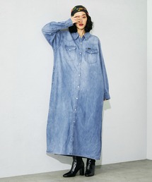 Lee | Lee/リー マキシウエスタンシャツドレス シャツワンピ デニム/チェック(シャツワンピース)