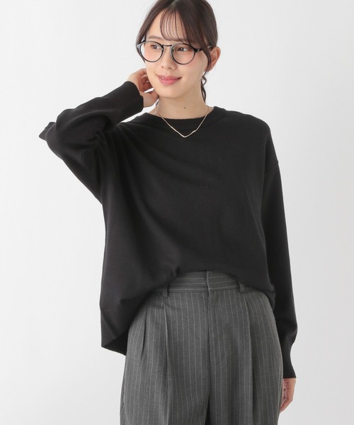 GLOBAL WORK（グローバルワーク）の「メルティアソートクループルオーバー/115924（ニット/セーター・レディース・ターコイズブルー/ブラック/グレイッシュベージュ/アイボリー/ネイビー系8/マスタード/アイボリー系・LARGE/MEDIUM）」の18枚目の写真