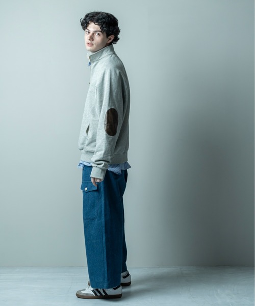 セール】ELBOW PATCH HALF-ZIP SWEATSHIRT / エルボーパッチハーフ