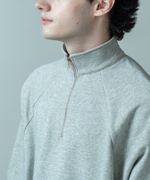 Be.Nection(ビネクション)の「ELBOW PATCH HALF-ZIP SWEATSHIRT / エルボーパッチハーフジップスウェット(スウェット・メンズ・グレー/ブラック・MEDIUM/LARGE)」の16枚目の写真