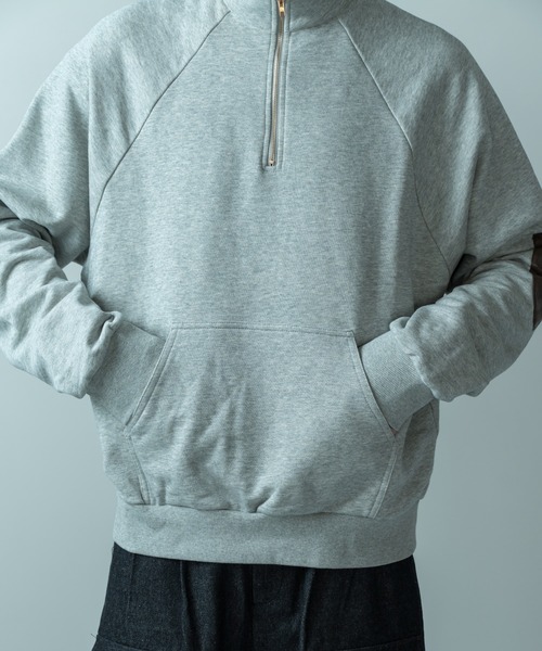 Be.Nection(ビネクション)の「ELBOW PATCH HALF-ZIP SWEATSHIRT / エルボーパッチハーフジップスウェット(スウェット・メンズ・グレー/ブラック・MEDIUM/LARGE)」の18枚目の写真