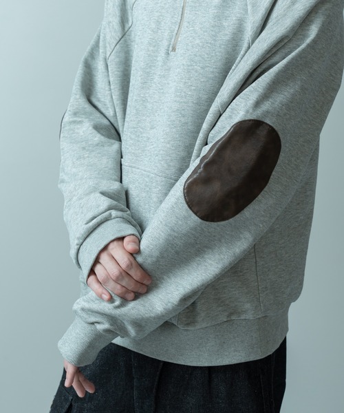 Be.Nection(ビネクション)の「ELBOW PATCH HALF-ZIP SWEATSHIRT / エルボーパッチハーフジップスウェット(スウェット・メンズ・グレー/ブラック・MEDIUM/LARGE)」の19枚目の写真
