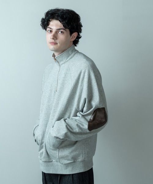 Be.Nection(ビネクション)の「ELBOW PATCH HALF-ZIP SWEATSHIRT / エルボーパッチハーフジップスウェット(スウェット・メンズ・グレー/ブラック・MEDIUM/LARGE)」の15枚目の写真