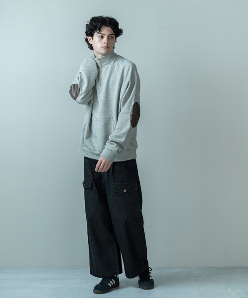 Be.Nection(ビネクション)の「ELBOW PATCH HALF-ZIP SWEATSHIRT / エルボーパッチハーフジップスウェット(スウェット・メンズ・グレー/ブラック・MEDIUM/LARGE)」の22枚目の写真