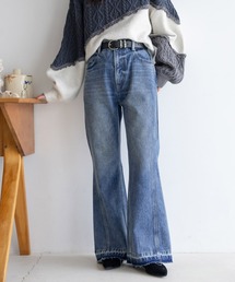 RAGEBLUE | ヴィンテージライク/サイド切り替えフレアデニム(デニムパンツ)