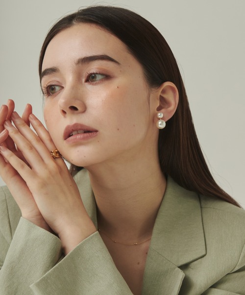 ciite'（シーテ）の「2連パールイヤリング  (両耳用)（イヤリング・レディース・ホワイト/ホワイト系その他/ホワイト系その他2・FREE）」の7枚目の写真