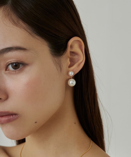 ciite'（シーテ）の「2連パールイヤリング  (両耳用)（イヤリング・レディース・ホワイト/ホワイト系その他/ホワイト系その他2・FREE）」の20枚目の写真
