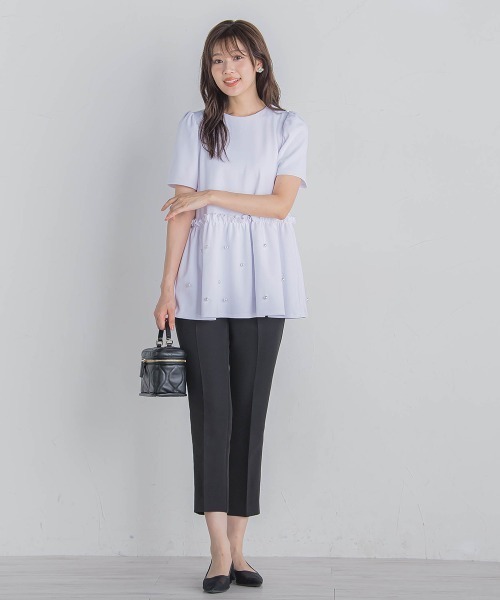 QUEENS COURT（クイーンズコート）の「テーパードパンツ≪洗濯機で洗える/撥水加工≫（その他パンツ・レディース・ブラック/ネイビー/ピンク・S/XS/M）」の16枚目の写真