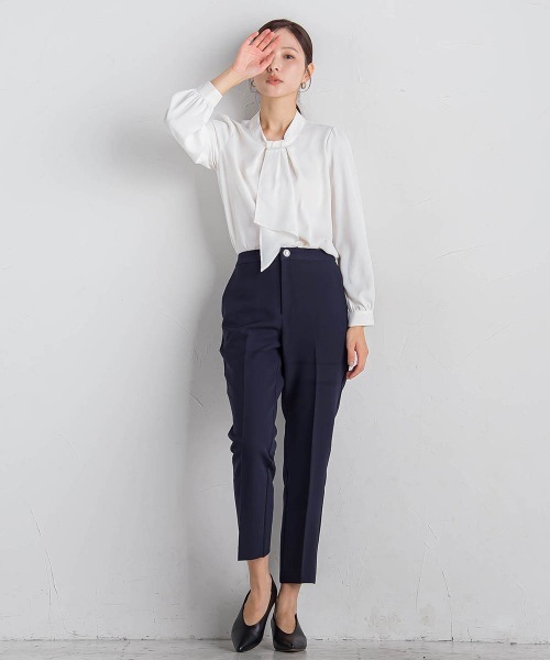 QUEENS COURT（クイーンズコート）の「テーパードパンツ≪洗濯機で洗える/撥水加工≫（その他パンツ・レディース・ブラック/ネイビー/ピンク・S/XS/M）」の6枚目の写真