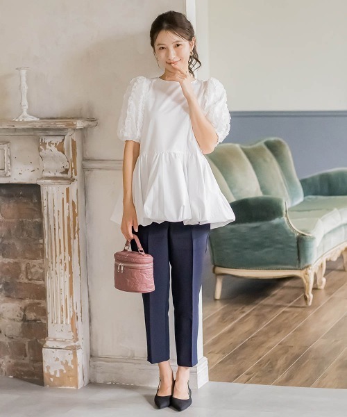 QUEENS COURT（クイーンズコート）の「テーパードパンツ≪洗濯機で洗える/撥水加工≫（その他パンツ・レディース・ブラック/ネイビー/ピンク・S/XS/M）」の7枚目の写真