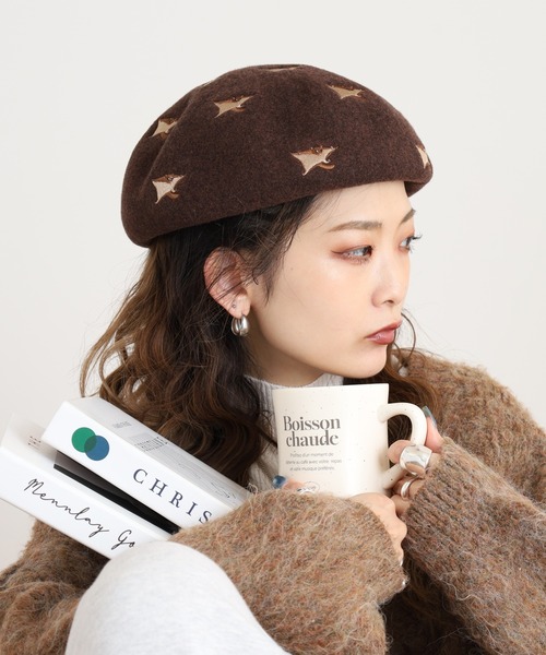 ☆未使用☆  woolのベレー帽　購入した手づくり品 楽天市場】1玉で編める帽子 透かし模様のベレー 23-33 編み図