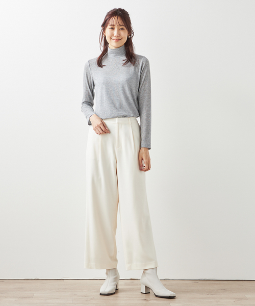 Petit Honfleur(プチオンフルール)の「メロークシュネックウールプルオーバー(Tシャツ/カットソー・レディース・グレー/アイボリー/ブラック・M/L)」の12枚目の写真