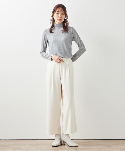 Petit Honfleur(プチオンフルール)の「メロークシュネックウールプルオーバー(Tシャツ/カットソー・レディース・グレー/アイボリー/ブラック・M/L)」の14枚目の写真