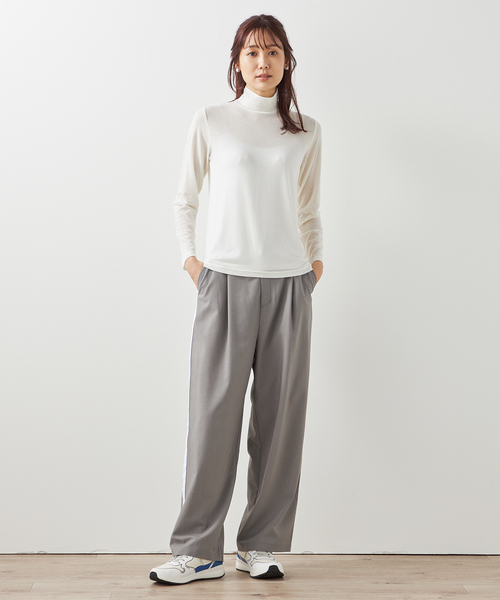 Petit Honfleur(プチオンフルール)の「メロークシュネックウールプルオーバー(Tシャツ/カットソー・レディース・グレー/アイボリー/ブラック・M/L)」の18枚目の写真