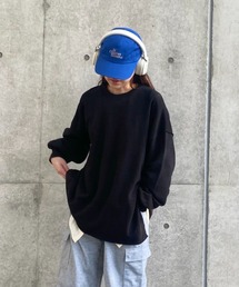カットオフルーズスウェット (kiharu select) / オーバーサイズ ビッグサイズ シンプルトップス スウェットプルオーバー