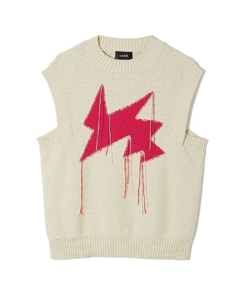 soduk(スドーク)の「【soduk】flash! knit vest(ベスト・レディース・ブラック/ベージュ・ONE SIZE)」の7枚目の写真