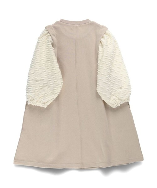 BRANSHES（ブランシェス）の「袖ふんわりワンピース（ワンピース・キッズ・ブラック/ベージュ・130/150/100/120/110/140/90）」の10枚目の写真