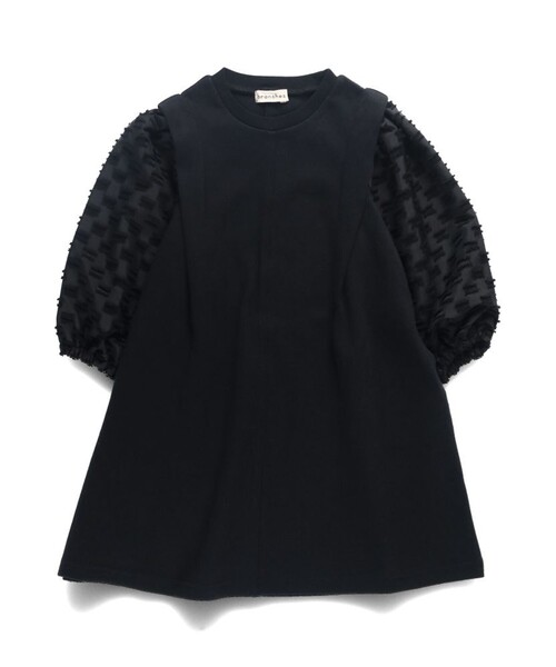 BRANSHES（ブランシェス）の「袖ふんわりワンピース（ワンピース・キッズ・ブラック/ベージュ・130/150/100/120/110/140/90）」の9枚目の写真
