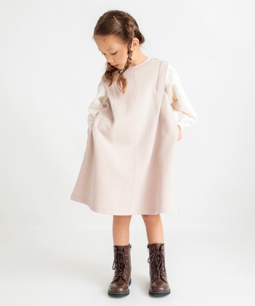 BRANSHES（ブランシェス）の「袖ふんわりワンピース（ワンピース・キッズ・ブラック/ベージュ・130/150/100/120/110/140/90）」の13枚目の写真