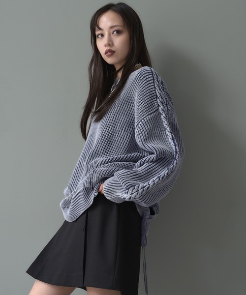 HARE(ハレ)の「2WAYカコウミドルニット(HARE)(ニット/セーター・レディース・ブラック/ブルー・FREE)」の16枚目の写真