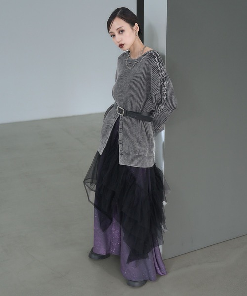 HARE(ハレ)の「2WAYカコウミドルニット(HARE)(ニット/セーター・レディース・ブラック/ブルー・FREE)」の5枚目の写真