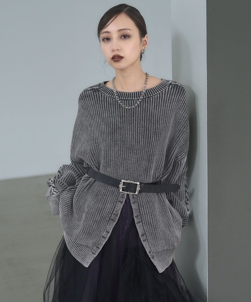 HARE(ハレ)の「2WAYカコウミドルニット(HARE)(ニット/セーター・レディース・ブラック/ブルー・FREE)」の11枚目の写真