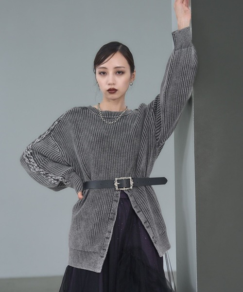 HARE(ハレ)の「2WAYカコウミドルニット(HARE)(ニット/セーター・レディース・ブラック/ブルー・FREE)」の12枚目の写真