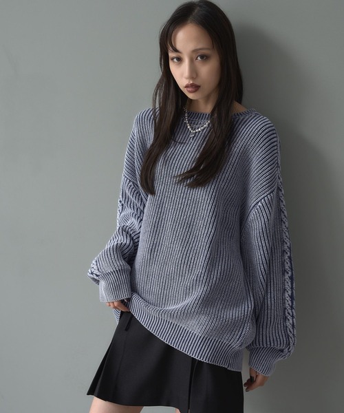 HARE(ハレ)の「2WAYカコウミドルニット(HARE)(ニット/セーター・レディース・ブラック/ブルー・FREE)」の15枚目の写真