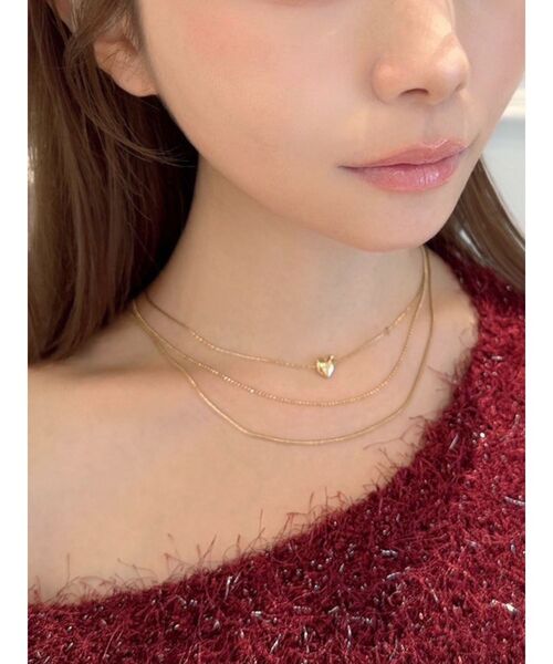 RESEXXY（リゼクシー）の「タイニーハートモチーフネックレス（ネックレス・レディース・シルバー/ゴールド・FREE）」の4枚目の写真