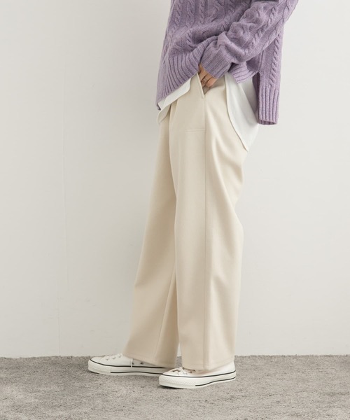 URBAN RESEARCH DOORS（アーバンリサーチドアーズ）の「『UR TECH』ニットメルトンパンツ（その他パンツ・レディース・チャコールグレー/アイボリー・MEDIUM）」の5枚目の写真