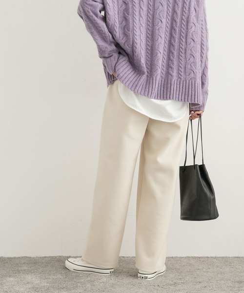 URBAN RESEARCH DOORS（アーバンリサーチドアーズ）の「『UR TECH』ニットメルトンパンツ（その他パンツ・レディース・チャコールグレー/アイボリー・MEDIUM）」の6枚目の写真