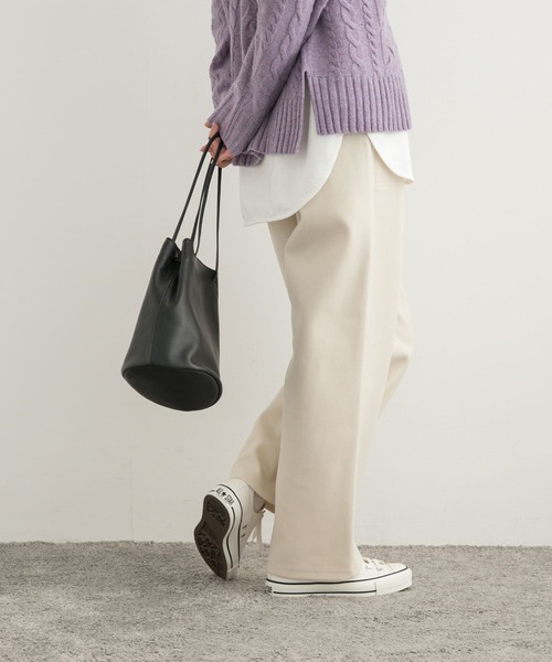 URBAN RESEARCH DOORS（アーバンリサーチドアーズ）の「『UR TECH』ニットメルトンパンツ（その他パンツ・レディース・チャコールグレー/アイボリー・MEDIUM）」の7枚目の写真