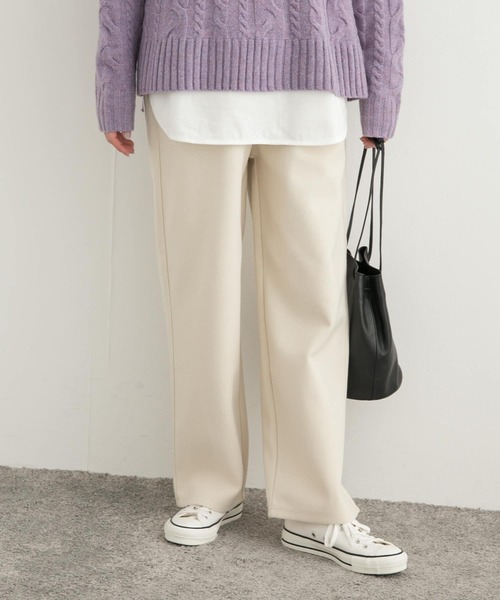 URBAN RESEARCH DOORS（アーバンリサーチドアーズ）の「『UR TECH』ニットメルトンパンツ（その他パンツ・レディース・チャコールグレー/アイボリー・MEDIUM）」の8枚目の写真