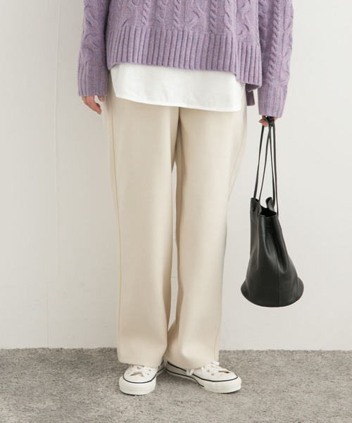 URBAN RESEARCH DOORS（アーバンリサーチドアーズ）の「『UR TECH』ニットメルトンパンツ（その他パンツ・レディース・チャコールグレー/アイボリー・MEDIUM）」の9枚目の写真