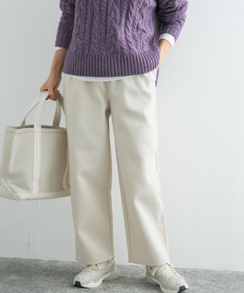 URBAN RESEARCH DOORS（アーバンリサーチドアーズ）の「『UR TECH』ニットメルトンパンツ（その他パンツ・レディース・チャコールグレー/アイボリー・MEDIUM）」の14枚目の写真